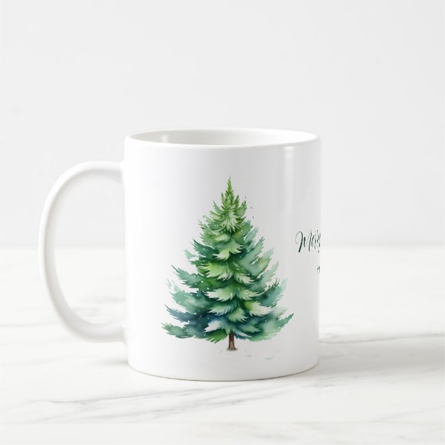 Personalized Tree Christmas Coffee Mug (Left)