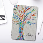 Personalized Tree iPad Air Cover<br><div class="desc">This iPad cover is decorated with a mosaic tree in the colors of the rainbow. Easily customizable with your name. Use the Customize Further option to change the text size, style or color if you wish. Because we create our own artwork you won't find this exact image from other designers....</div>