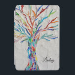 Personalized Tree iPad Mini Cover<br><div class="desc">This iPad cover is decorated with a mosaic tree in the colors of the rainbow. Easily customizable with your name. Use the Customize Further option to change the text size, style or color if you wish. Because we create our own artwork you won't find this exact image from other designers....</div>