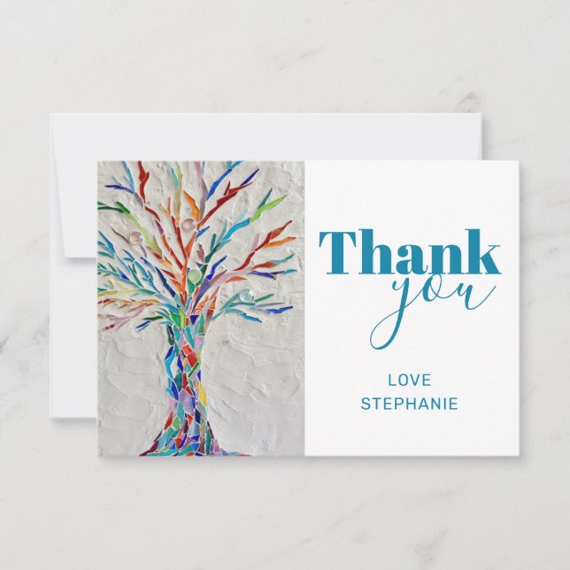 Personalized Tree of Life Thank You Card (Front)