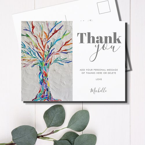 Personalized Tree of Life Thank You Postcard