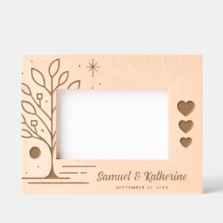 Personalized Tree of Life Wood Anniversary Engraved Frames