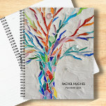 Personalized Tree Planner<br><div class="desc">This unique Planner is decorated with an original mosaic tree in bright colors on a gray background.
Easily customizable.
Use the Design Tool to change the text size, style, or color.
As we create our artwork you won't find this exact image from other designers.
Original Mosaic © Michele Davies.</div>