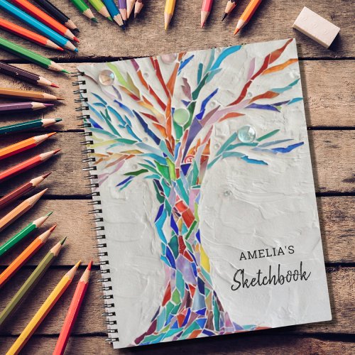 Personalized Tree Sketchbook Notebook