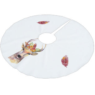 Personalized Tree Skirt boho deer Buck Head Browni