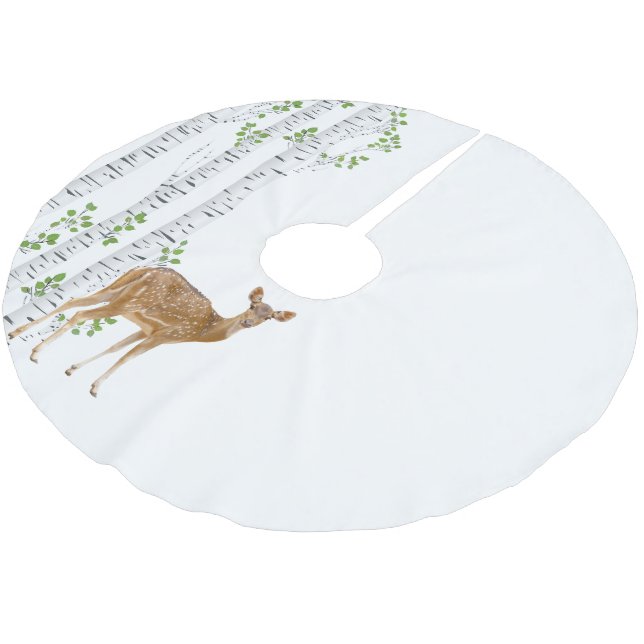 Personalized Tree Skirt Deer Doe Woodland Buck (Angled)