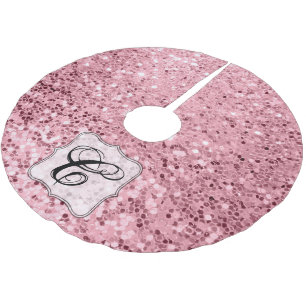 Personalized Tree Skirt Rose Gold Glitter