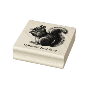 Personalized Tree Squirrel Rubber Stamp