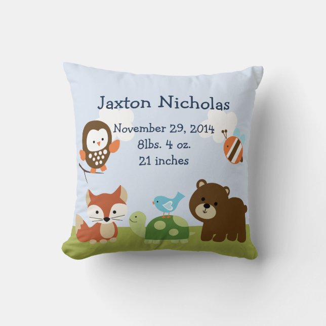 Personalized Tree Tops Forest Pillow Keepsake (Front)