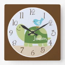 Personalized "Tree Tops Turtle/Forest" Clock