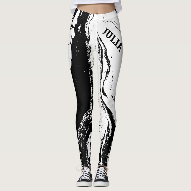 Personalized Trendy Abstract Design Leggings (Front)