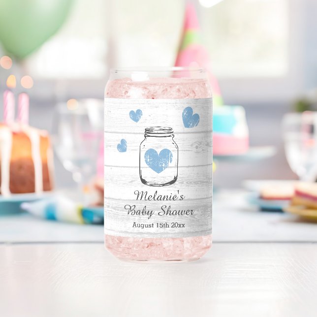 Personalized trendy baby shower party can glasses (Insitu (Birthday))