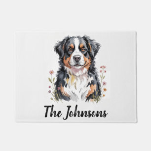Personalized Trendy  Bernese Mountain Dog  Doormat