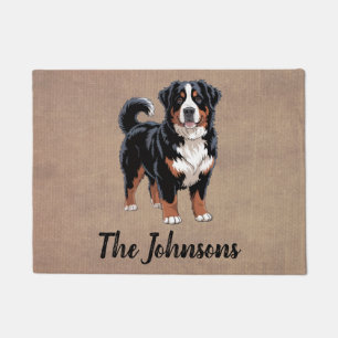Personalized Trendy  Bernese Mountain Dog  Doormat