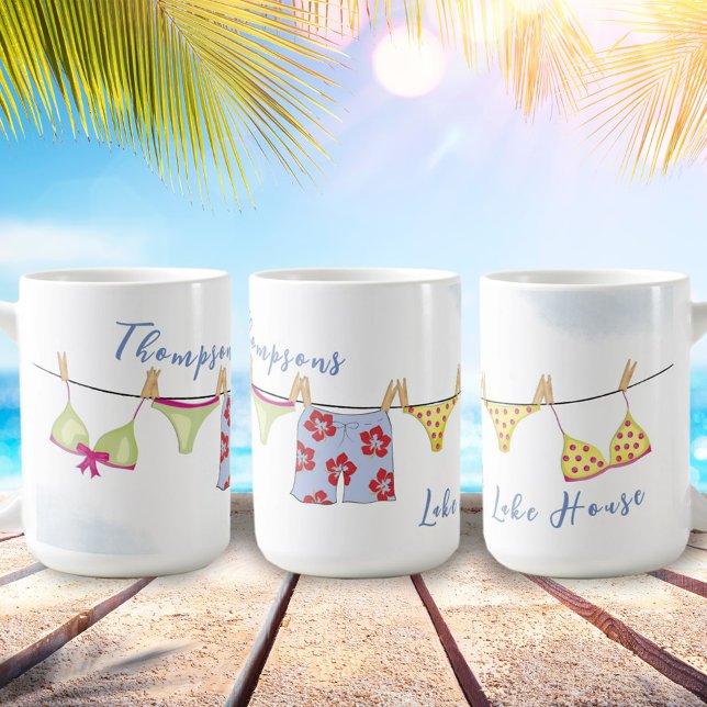 Personalized Trendy Chic Beach Tropical Summer  Coffee Mug (Creator Uploaded)