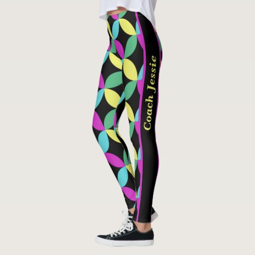 Personalized Trendy Colorful Abstract Flower Leggings