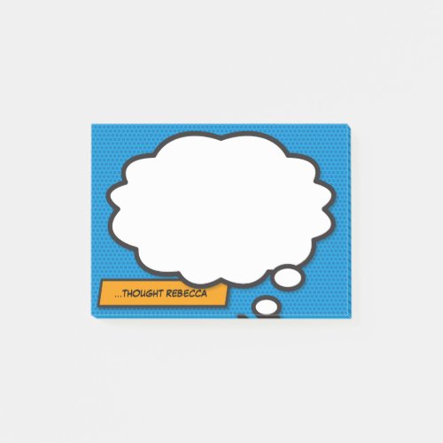 Personalized Trendy Comic Book Think Bubble Post_it Notes