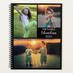Personalized Trendy Family Photo Collage Black Planner at Zazzle