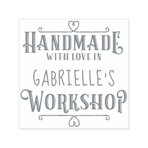 Personalized Trendy Handmade with Love in Workshop Self_inking Stamp