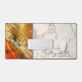 Personalized Trendy Marble Abstract Art Desk Mat (Keyboard & Mouse)