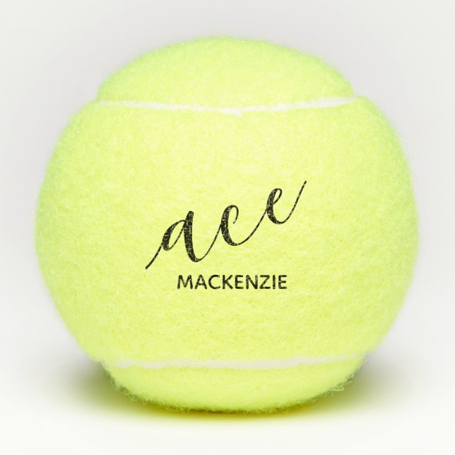 Personalized Trendy Modern Initials ACE Tennis Balls (Front)