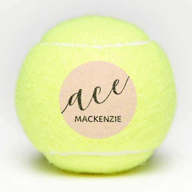 Personalized Trendy Modern Initials ACE Tennis Balls (Front)
