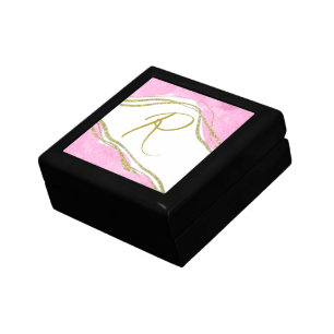 Personalized Trendy Modern Pink and Gold  Gift Box