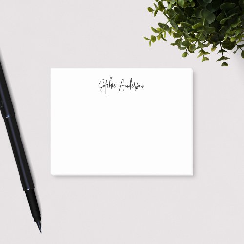 Personalized Trendy Modern Script Minimalist Post_it Notes