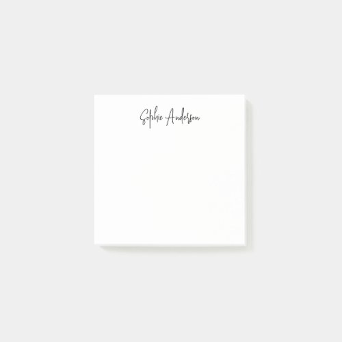 Personalized Trendy Modern Script Minimalist Post_it Notes