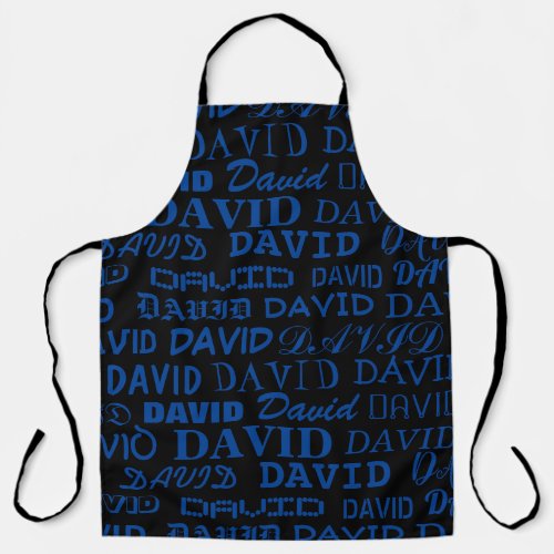 Personalized trendy name print BBQ cooking kitchen Apron
