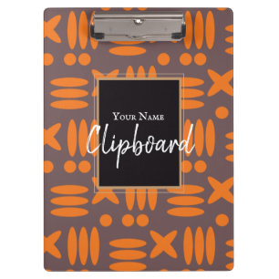 Personalized Trendy Orange Blue Modern Clipboard