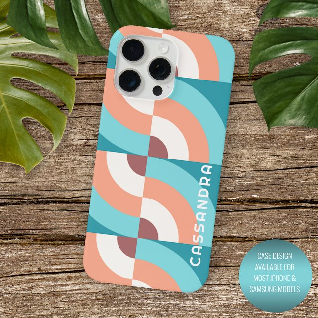 Personalized Trendy Retro Midcentury Art Pattern Case-Mate iPhone Case (Creator Uploaded)