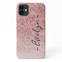 Personalized trendy rose gold glitter