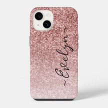 Personalized trendy rose gold glitter