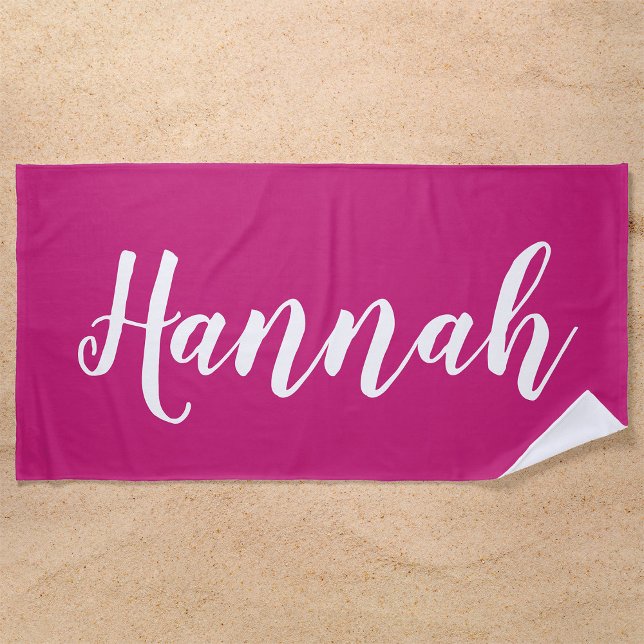 Personalized Trendy Script Custom Name Cool Fun Be Beach Towel (Creator Uploaded)