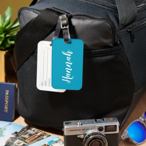 Personalized Trendy Script Custom Name Cool Fun Luggage Tag