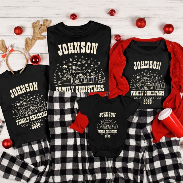 Personalized Trendy Snowman Family Christmas T-Shirt (Creator Uploaded)