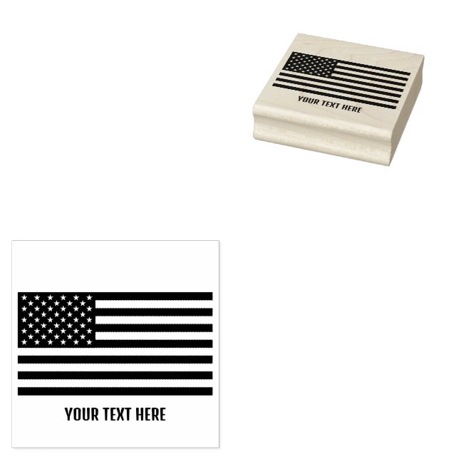 Personalized Trendy USA Flag  Rubber Stamp (Stamped)