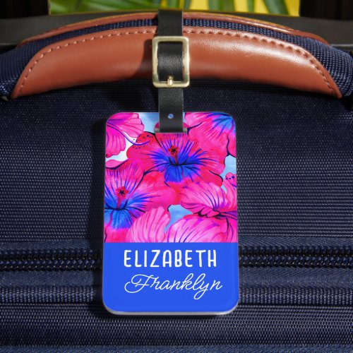 Personalized Trendy Watercolor Pattern  Luggage Tag
