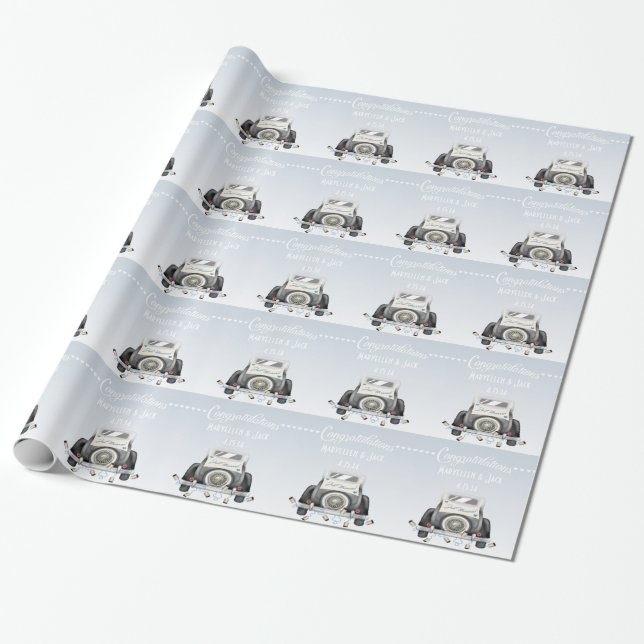 Personalized Trendy Wedding Wrapping Paper (Unrolled)