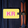 Personalized Trendy Yellow Pink Shadow Monogram Luggage Tag