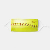 Personalized Trendy Yellow Softball Adult Cloth Face Mask (Front, Folded)