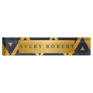 Personalized Triangle Geometric pattern Desk Name Plate