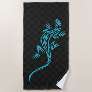 Personalized Tribal  Lizard Beach Towel