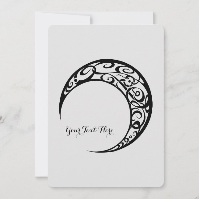 Personalized Tribal Moon Symbol Invitation (Front)
