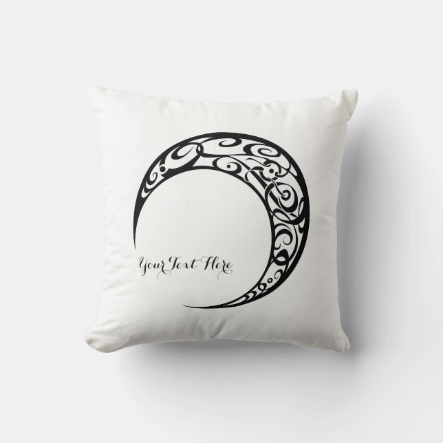 Personalized Tribal Moon Symbol Throw Pillow (Front)