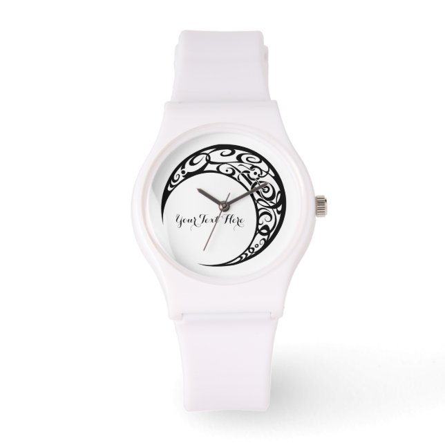 Personalized Tribal Moon Symbol Watch (Front)