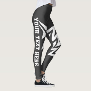 Personalized Tribal Star Design Charcol Gray Leggings