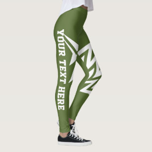 Personalized Tribal Star Design OLive Green Leggings