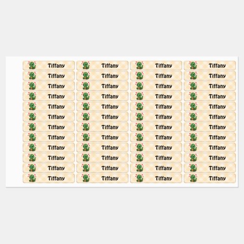 Personalized Triceratops Dinosaur Iron-On Clothing Labels